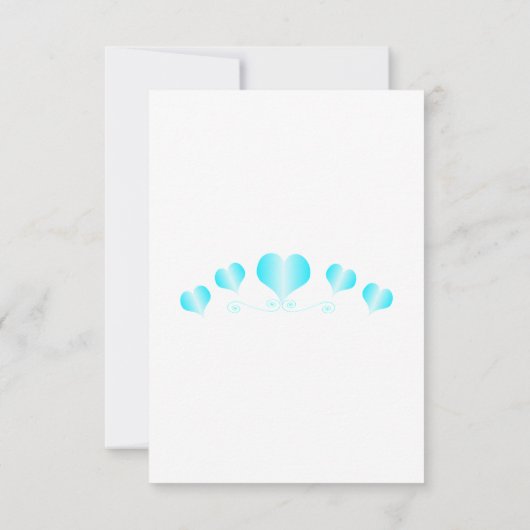 Blue Hearts Design Wedding 出欠カード (裏面)