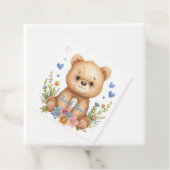 Blue Hearts Pastel Flowers Birthday Boy Party フェイバータグ (インサイチュ)