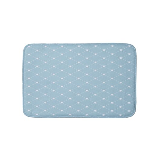 Blue Hearts Pattern Bath Mat バスマット (正面)