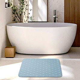 Blue Hearts Pattern Bath Mat バスマット