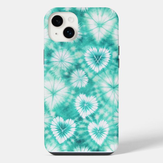 Blue Hearts Tie Dye iPhoneケース (裏面)