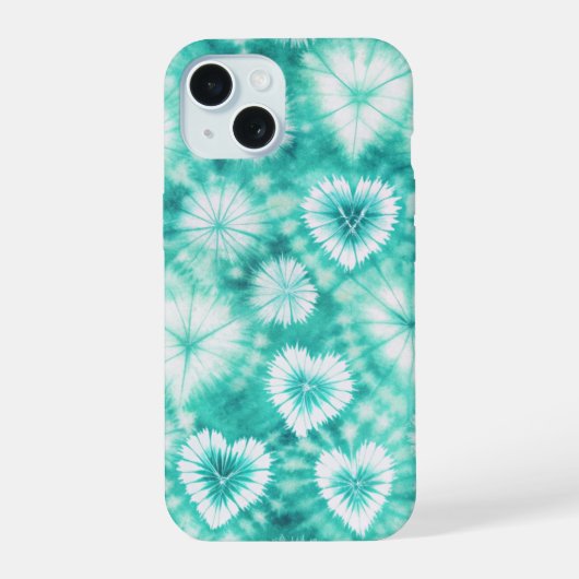 Blue Hearts Tie Dye iPhone 15ケース (裏面)