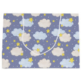 Blue Heavenly Stars And Clouds ラージペーパーバッグ (正面)