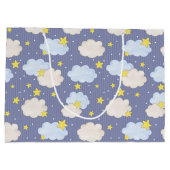 Blue Heavenly Stars And Clouds ラージペーパーバッグ (裏面)