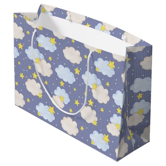 Blue Heavenly Stars And Clouds ラージペーパーバッグ (裏面アングル)