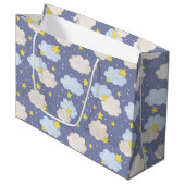 Blue Heavenly Stars And Clouds ラージペーパーバッグ (正面アングル)