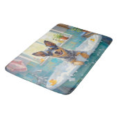 Blue Heeler Bath Time Cheerful Bathroom Decor バスマット (アングル)