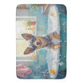 Blue Heeler Bath Time Cheerful Bathroom Decor バスマット (正面縦)