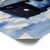 Blue Heeler Christmas Red Truck Holiday ポスター (コーナー)