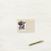 Blue Heeler Cowboy Dog Punny Howldy Cattle Dog ポストイット (デスク上)