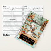 Blue Heeler Dog Chef Spiral Recipe Book ノートブック (内側)