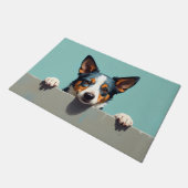 Blue Heeler Dog Doormat Art ドアマット (アングル)