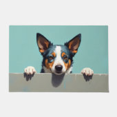 Blue Heeler Dog Doormat Art ドアマット (正面)