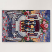 Blue Heeler Dog Valentine's Day ジグソーパズル (横)