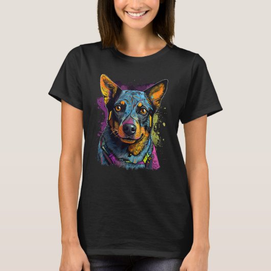 Blue Heeler Geometry Australian Cattle Dog Mandala Tシャツ (正面)
