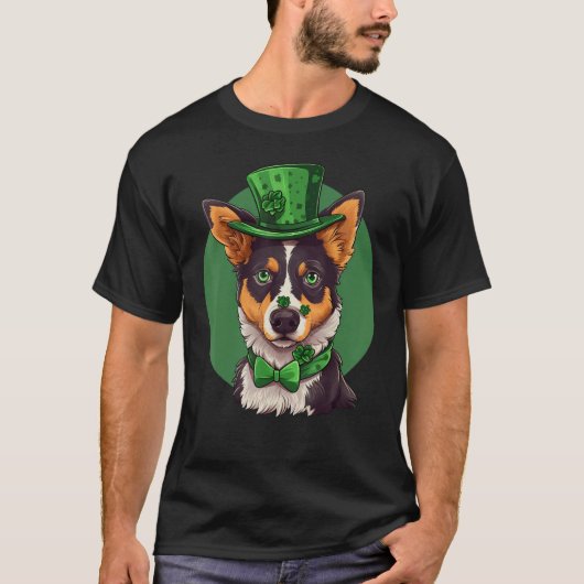 Blue Heeler shamrock St Patricks Day Australian Ca Tシャツ (正面)