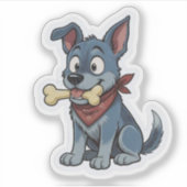 Blue Heeler with Bone シール (正面)