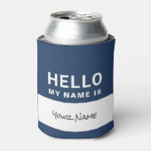 Blue Hello my name is | Personalized can cooler 缶クーラー (缶正面)