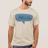 Blue "Hello" Speech Bubble Vector Illustration Tシャツ (正面)