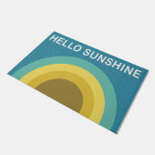 Blue Hello Sunshine Doormat、引っ越し祝いパーティー ドアマット (アングル)