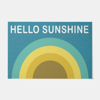Blue Hello Sunshine Doormat、引っ越し祝いパーティー ドアマット