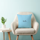 Blue hello Throw Pillow クッション (椅子)