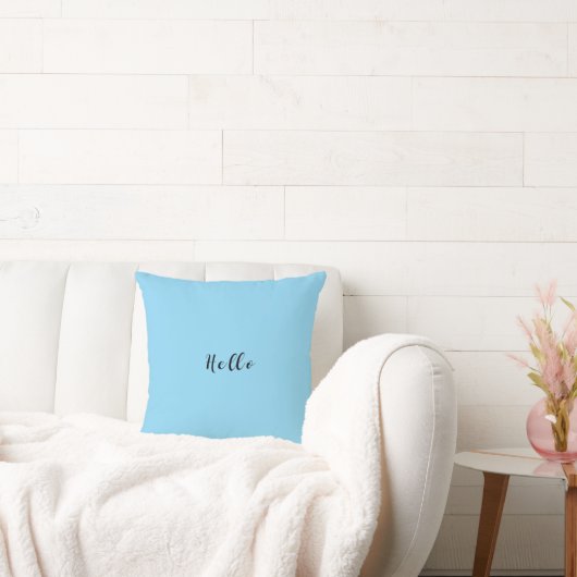 Blue hello Throw Pillow クッション (ソファ)
