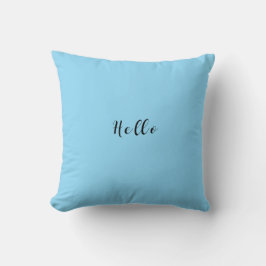 Blue hello Throw Pillow クッション