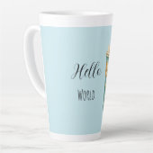 Blue Hello World Coffee Cup カフェラテマグ (左アングル)