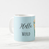 Blue Hello World Coffee Cup コーヒーマグカップ (正面左)