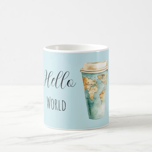 Blue Hello World Coffee Cup コーヒーマグカップ (中央)