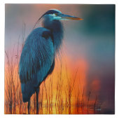 Blue Heron at Sunrise タイル (正面)