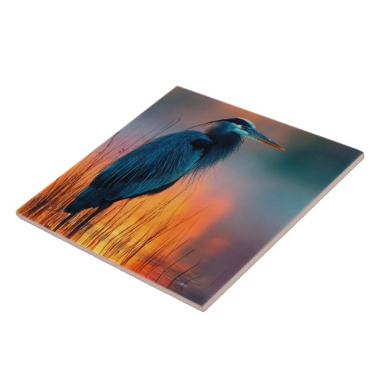 Blue Heron at Sunrise タイル (側面)