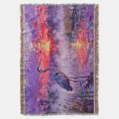 Blue heron at sunset スローブランケット (正面縦)