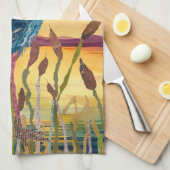 Blue Heron Sunset Kitchen Towel キッチンタオル (四つ折り)