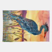 Blue Heron Sunset Kitchen Towel キッチンタオル (横)