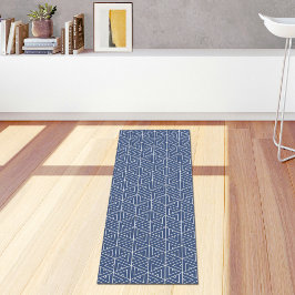 Blue Hexagon Pattern Yoga Mat ヨガマット