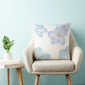 Blue hibiscus  throw pillow クッション (椅子)