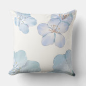 Blue hibiscus throw pillow クッション (正面)