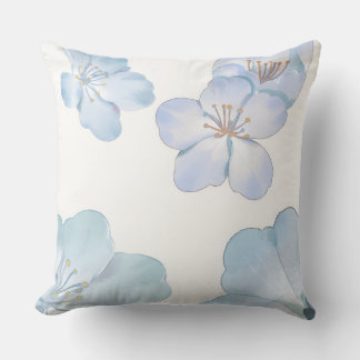 Blue hibiscus  throw pillow クッション