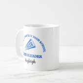 Blue High School Cheerleader Personalized コーヒーマグカップ (正面左)