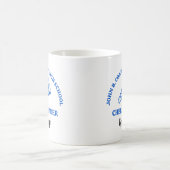 Blue High School Cheerleader Personalized コーヒーマグカップ (中央)