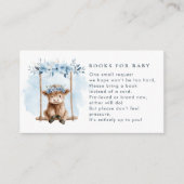 Blue Highland Cow Books For Boy Baby Shower エンクロージャーカード (正面)