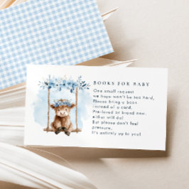 Blue Highland Cow Books For Boy Baby Shower エンクロージャーカード