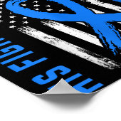 Blue His Fight Is My Fight Diabetes Awareness Shir ポスター (角)