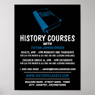 Blue History Book、History Course 広告's ポスター