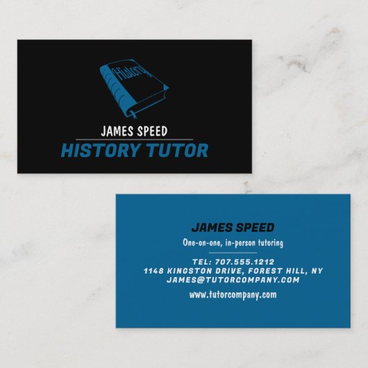 Blue History Book、History Tutor、先生 名刺 (正面/裏面)