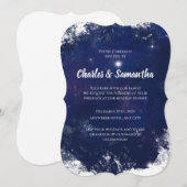 Blue Holiday Greetings Card Christmas Invitation 招待状 (正面/裏面)