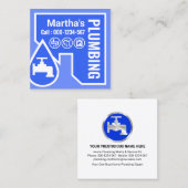 Blue Home Border Leaking Faucet スクエア名刺 (正面/裏面)