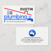 Blue Home Plumbing Faucet Pipeline Plumber Service 名刺 (正面/裏面)